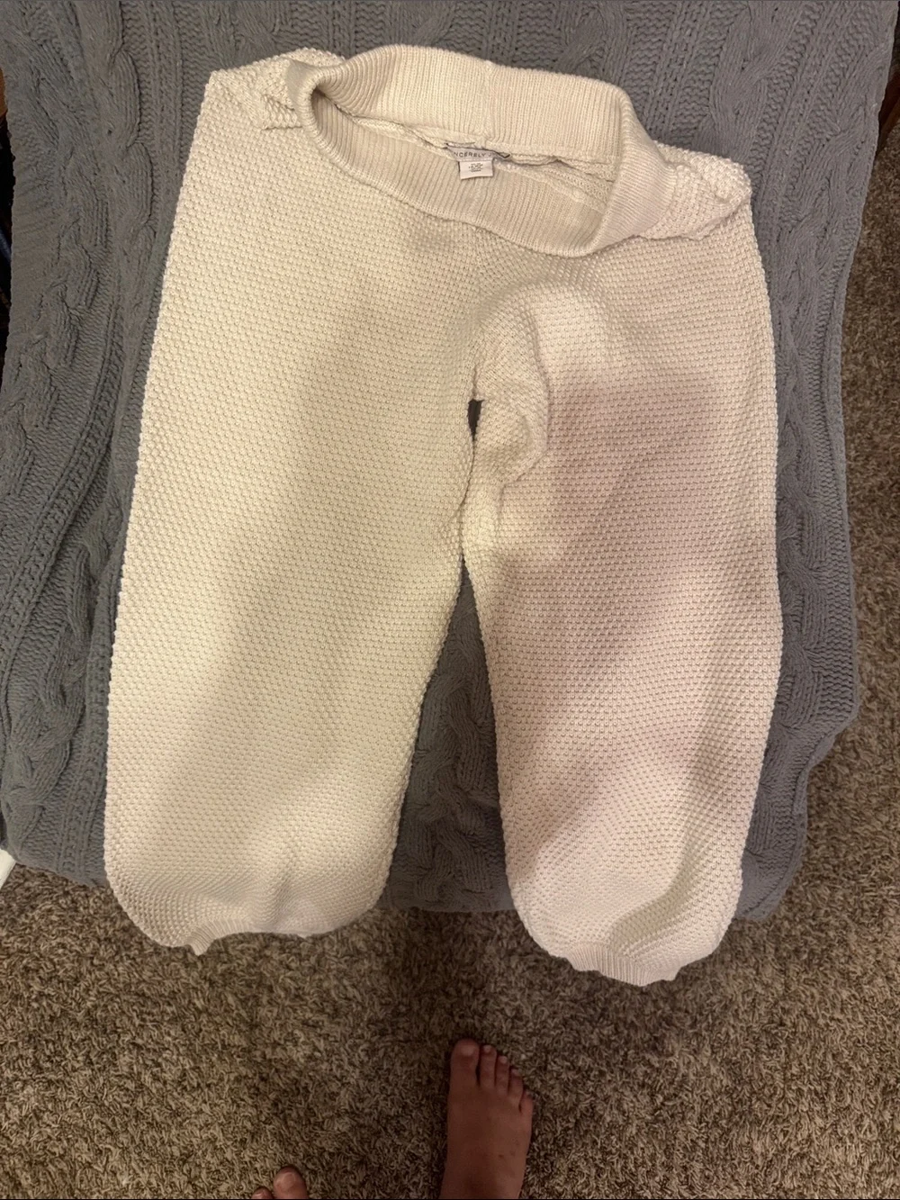 Sincerely Jules Cream Knit Kids Sweatpants Size M